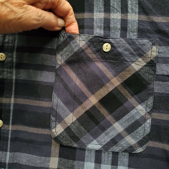 Jachs NWT Classic Plaid Cotton Linen Blend Long Sleeve Shirt 2XL - Picture 6 of 16